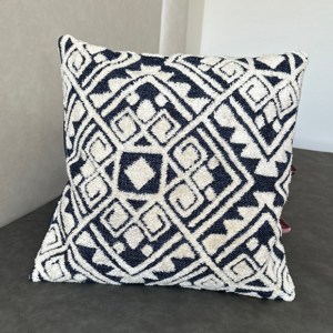 Dual-Sided Designer Cushion 16x16 | Upholstery Fabric & Vegan Leather | Limited Edition | MARCO Fermoni Designs x Golden Stitches