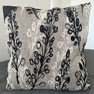 Set of 2 Dual-Sided Designer Cushion 16×16 | Upholstery Fabric & Vegan Leather | Limited Edition MARCO Fermoni Designs & Golden Stitches