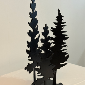 Northern Pine Trio Steel Silhouette – Freestanding Forest Sculpture